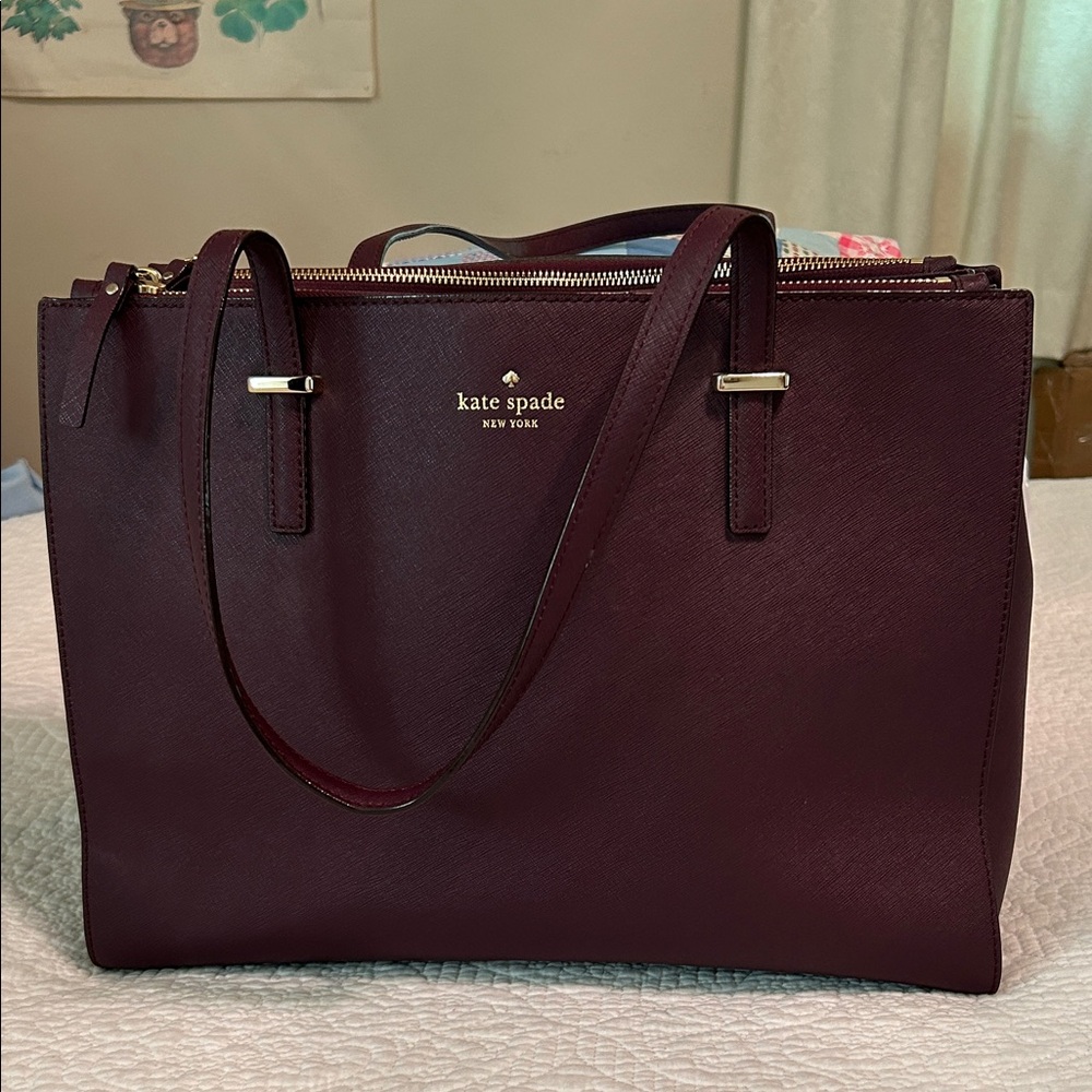 Kate Spade Cedar Street Jensen Deep Burgundy Tote Bag PXRU5730